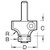 Trend Rota-Tip guided round over cutter 26mm diameter (RT/130X1/4TC)