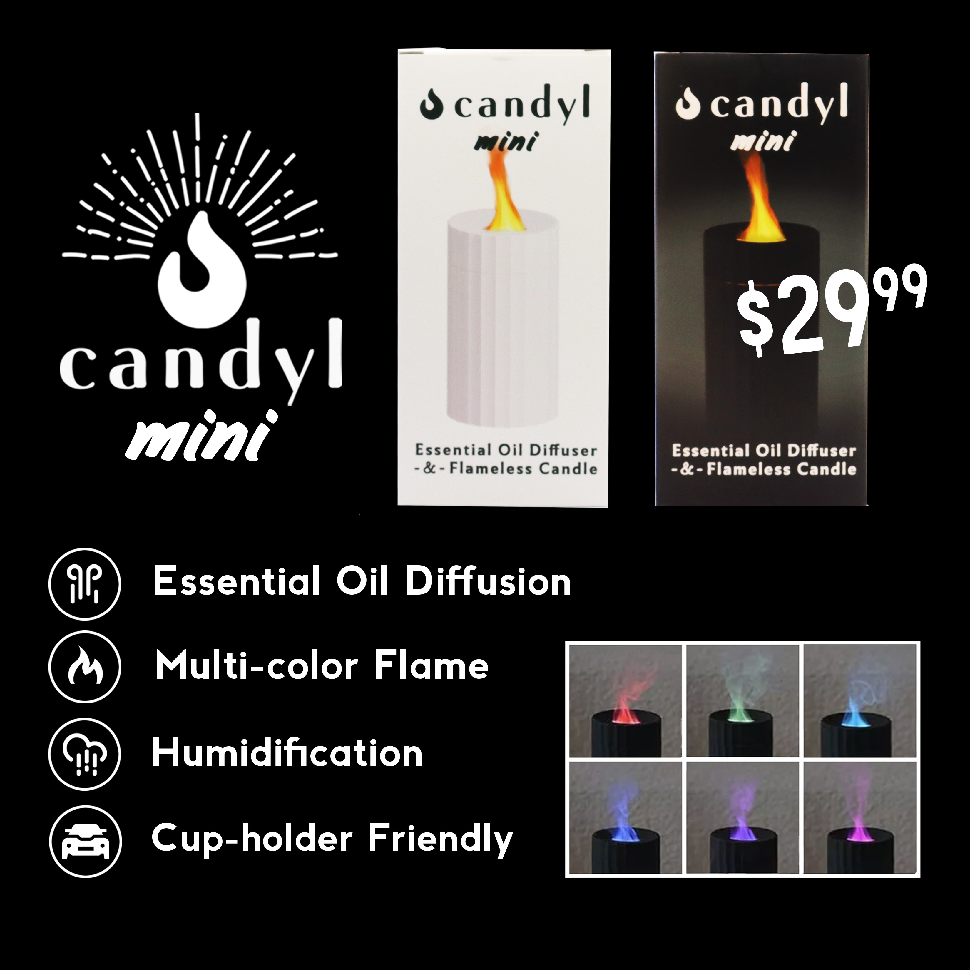 Candyl The Candle Reinvented 2-in-1 Aroma Diffuser Flameless Candle