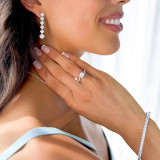 Round Diamond Cathedral White & Yellow Two-row Solitaire with Accents Engagement Ring in Two-Tone Gold (MD230136)