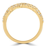 Round Diamond Three-row Cluster Cocktail Ring in Yellow Gold (MD250276)