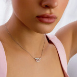 Round Diamond Necklace in White Gold (MD250334)