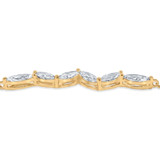 Marquise Lab Created Diamond  6 Stone Chain Bracelet in Yellow Gold (MD250317) Marquise Lab Created Diamond  6 Stone Chain Bracelet in Yellow Gold (MD250317)