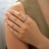 Marquise Lab Created Diamond  Half Bezel Set Cocktail Ring in White Gold (MD250252) Marquise Lab Created Diamond  Half Bezel Set Cocktail Ring in White Gold (MD250252)