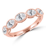 Oval Lab Created Diamond  Bezel Set Cocktail Ring in Rose Gold (MD250255) Oval Lab Created Diamond  Bezel Set Cocktail Ring in Rose Gold (MD250255)