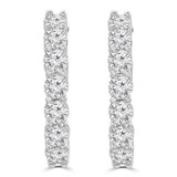 Round Lab Created Diamond  Shared-prong Inside Outside Hoop Huggie Earrings in White Gold (MD250386) Round Lab Created Diamond  Shared-prong Inside Outside Hoop Huggie Earrings in White Gold (MD250386)