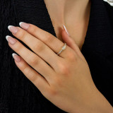 Marquise Lab Created Diamond  Bezel Set Cocktail Ring in Yellow Gold (MD250263) Marquise Lab Created Diamond  Bezel Set Cocktail Ring in Yellow Gold (MD250263)