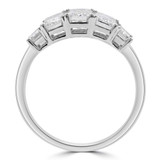 Emerald Lab Created Diamond  Graduated Five-Stone Anniversary Wedding Band Ring in White Gold (MD250248)