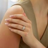 Emerald Lab Created Diamond  Graduated Five-Stone Anniversary Wedding Band Ring in White Gold (MD250248)