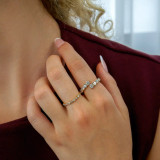 Round Lab Created Diamond  Open Bypass Cocktail Ring in Yellow Gold (MD250257)