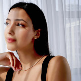 Round Diamond Bezel Set Halo Earrings in Yellow Gold (MD240424)