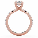 Radiant Lab Created Diamond Hidden Halo Solitaire with Accents Engagement Ring in Rose Gold (MD250182) Radiant Lab Created Diamond Hidden Halo Solitaire with Accents Engagement Ring in Rose Gold (MD250182)