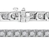 Round Diamond Milgrained Tennis Bracelet in White Gold (MD210201) Round Diamond Milgrained Tennis Bracelet in White Gold (MD210201)