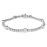 Round Diamond Bezel Set Tennis Bracelet in White Gold (MD230237) Round Diamond Bezel Set Tennis Bracelet in White Gold (MD230237)