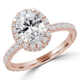 Oval Diamond 4-Prong Oval Halo Engagement Ring in Rose Gold (MD210114) Oval Diamond 4-Prong Oval Halo Engagement Ring in Rose Gold (MD210114)