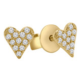 Round Diamond Heart Stud Earrings in Yellow Gold (MD190315) Round Diamond Heart Stud Earrings in Yellow Gold (MD190315)