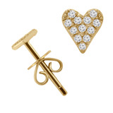 Round Diamond Heart Stud Earrings in Yellow Gold (MD190315) Round Diamond Heart Stud Earrings in Yellow Gold (MD190315)