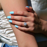 Round Lab Created Diamond  Twisted Split-shank Halo Engagement Ring in White Gold (MD240114) Round Lab Created Diamond  Twisted Split-shank Halo Engagement Ring in White Gold (MD240114)