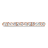 Round Lab Created Diamond  3/4 Way Semi-Eternity Anniversary Wedding Band Ring in Rose Gold (MD250050)