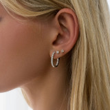 Round Diamond Inside Outside Hoop Huggie Earrings in White Gold (MD250359) Round Diamond Inside Outside Hoop Huggie Earrings in White Gold (MD250359)
