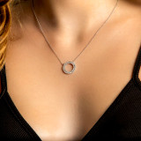 Baguette Diamond Three-Row Circle Necklace in White Gold (MD190299) Baguette Diamond Three-Row Circle Necklace in White Gold (MD190299)