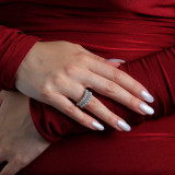 Baguette Diamond Three-row Cocktail Ring in White Gold (MD210001) Baguette Diamond Three-row Cocktail Ring in White Gold (MD210001)