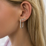 Round Diamond Oval Inside Outside Hoop Earrings in White Gold (MD250383) Round Diamond Oval Inside Outside Hoop Earrings in White Gold (MD250383)