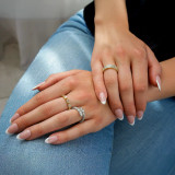 Pear Lab Created Diamond  Dual Center Open Bypass Cocktail Ring in White Gold (MD250249) Pear Lab Created Diamond  Dual Center Open Bypass Cocktail Ring in White Gold (MD250249)