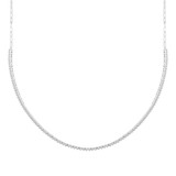 Round Lab Created Diamond  Paperclip & Half Tennis Necklace in White Gold (MD250311)