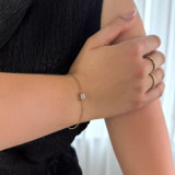 Emerald Lab Created Diamond  Solitaire Chain Bracelet in Yellow Gold (MD250314) Emerald Lab Created Diamond  Solitaire Chain Bracelet in Yellow Gold (MD250314)