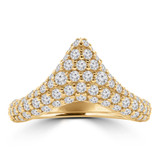 Round Lab Created Diamond  Pave Chevron Cocktail Ring in Yellow Gold (MD250265) Round Lab Created Diamond  Pave Chevron Cocktail Ring in Yellow Gold (MD250265)