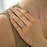 Round Lab Created Diamond  6-Prong Eternity Anniversary Wedding Band Ring in White Gold *Size 6.5 Only* (MD250247)