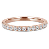 Round Lab Created Diamond  Semi-Eternity Anniversary Wedding Band Ring in Rose Gold (MD250074)