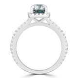 Cushion Blue Diamond Radiant Halo Engagement Ring in White Gold with Accents (MD230125)