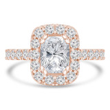 Cushion Diamond Cathedral Emerald Halo Engagement Ring in Rose Gold with Accents (MD220110) Cushion Diamond Cathedral Emerald Halo Engagement Ring in Rose Gold with Accents (MD220110)