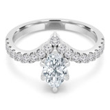 Marquise Diamond Tiara Solitaire with Accents Engagement Ring in White Gold (MD240155) Marquise Diamond Tiara Solitaire with Accents Engagement Ring in White Gold (MD240155)