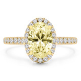 Oval Fancy Yellow Diamond Rollover Halo Engagement Ring in Yellow Gold with Accents (MD230004) Oval Fancy Yellow Diamond Rollover Halo Engagement Ring in Yellow Gold with Accents (MD230004)