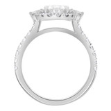 Oval Diamond Open Bridge Cathedral Three-Stone Halo Engagement Ring in White Gold with Accents (MD230072) Oval Diamond Open Bridge Cathedral Three-Stone Halo Engagement Ring in White Gold with Accents (MD230072)