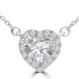 Heart Diamond Halo Heart Necklace in White Gold (MD240211) Heart Diamond Halo Heart Necklace in White Gold (MD240211)