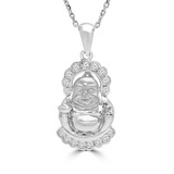 Round Diamond Buda Fancy Pendant Necklace in White Gold (MD190303) Round Diamond Buda Fancy Pendant Necklace in White Gold (MD190303)