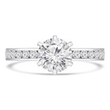 Round Diamond 6-Prong Solitaire with Accents Engagement Ring in White Gold With Channel Set Accents (MD220087) Round Diamond 6-Prong Solitaire with Accents Engagement Ring in White Gold With Channel Set Accents (MD220087)