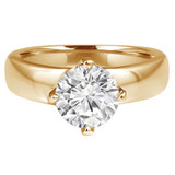 Round Lab Created Diamond  4-Prong Solitaire Engagement Ring in Yellow Gold (MD240063)