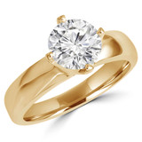 Round Lab Created Diamond  4-Prong Solitaire Engagement Ring in Yellow Gold (MD240063)