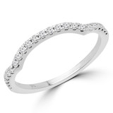 Round Diamond Semi-Eternity Wedding Band Ring in White Gold (MD190245)