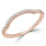 Round Lab Created Diamond  Curved Semi-Eternity Anniversary Wedding Band Ring in Rose Gold (MD250062)