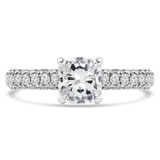 Cushion Diamond 3-Row Rollover Solitaire with Accents Engagement Ring in White Gold (MD220133) Cushion Diamond 3-Row Rollover Solitaire with Accents Engagement Ring in White Gold (MD220133)