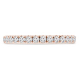 Round Lab Created Diamond  3/4 Way Semi-Eternity Anniversary Wedding Band Ring in Rose Gold (MD250045)