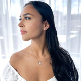 Round Diamond Four-heart Clover Necklace in Rose Gold (MD210278) Round Diamond Four-heart Clover Necklace in Rose Gold (MD210278)