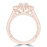 Emerald Lab Created Diamond Vintage Two-row Floral Halo Engagement Ring in Rose Gold (MD250010) Emerald Lab Created Diamond Vintage Two-row Floral Halo Engagement Ring in Rose Gold (MD250010)