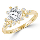 Princess Diamond Stargaze Solitaire with Accents Engagement Ring in Yellow Gold (MD230145) Princess Diamond Stargaze Solitaire with Accents Engagement Ring in Yellow Gold (MD230145)