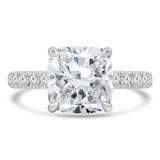 Cushion Lab Created Diamond  Cathedral Hidden Halo Solitaire with Accents Engagement Ring in White Gold (MD250192) Cushion Lab Created Diamond  Cathedral Hidden Halo Solitaire with Accents Engagement Ring in White Gold (MD250192)